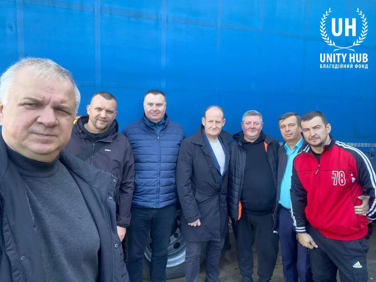 The Unity HUB team near the truck