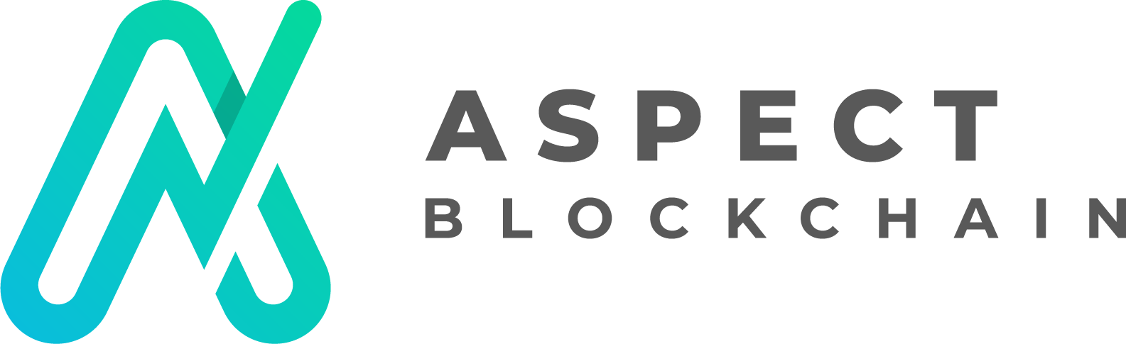 Aspect Blockchain logo with stylized interconnected lines forming an abstract A shape next to the words ASPECT BLOCKCHAIN.