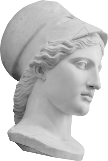 A marble portrait of Athena.