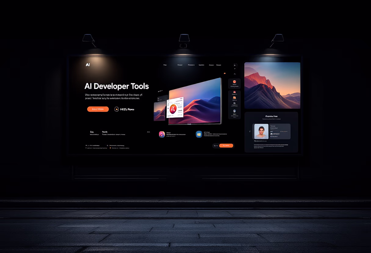 [digital project] image of an artistically arranged interface on a billboard