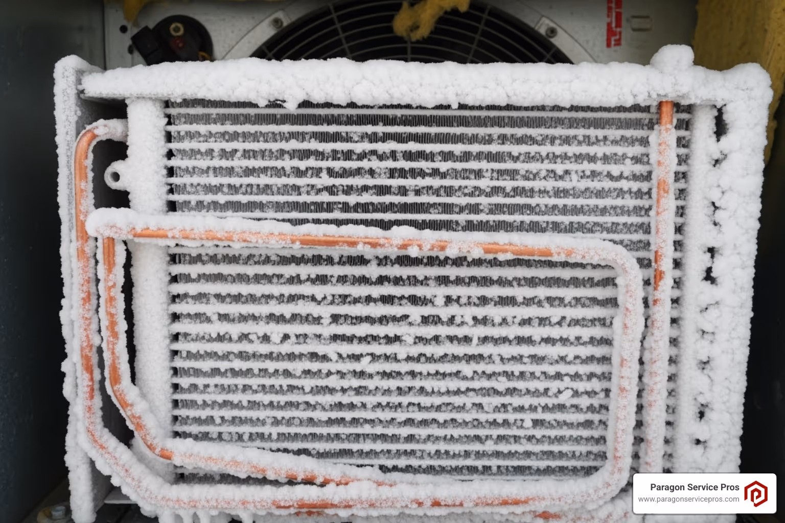 frozen evaporator coil on an indoor AC unit - AC not cooling