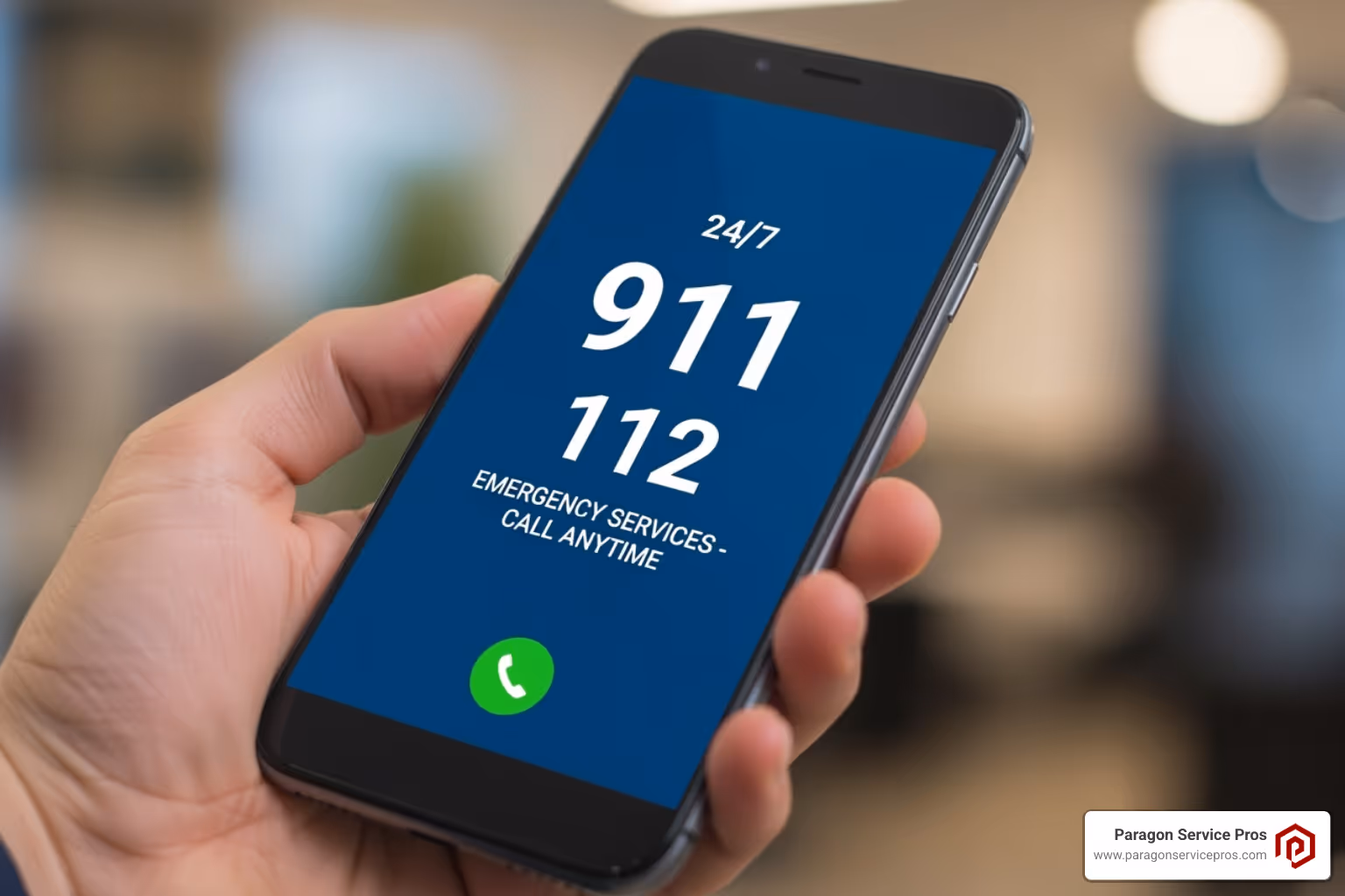 phone displaying a 24/7 emergency service number - HVAC Repair in American Fork