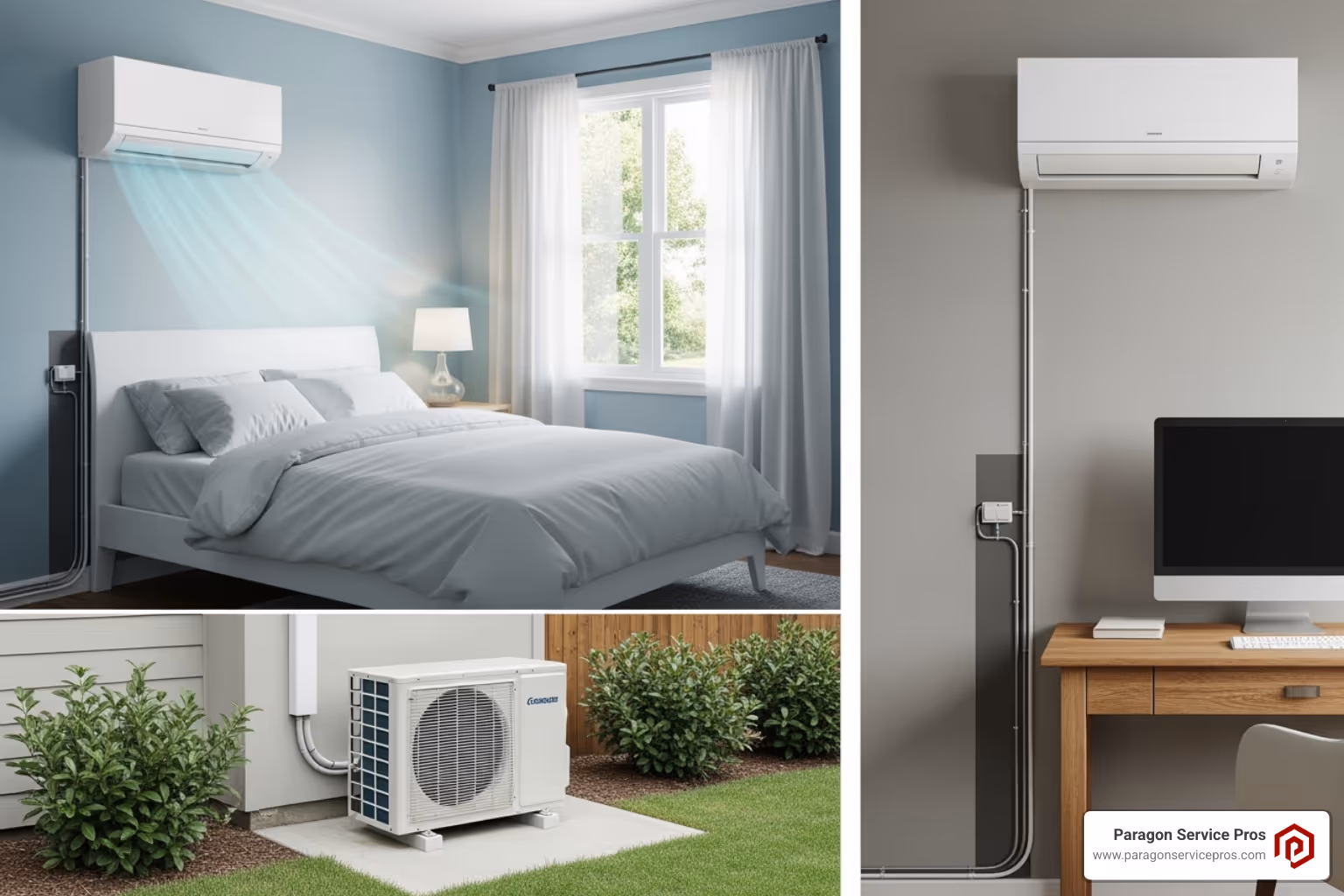 multi-zone ductless system with indoor units in a bedroom and a home office - ductless ac replacement gilbert