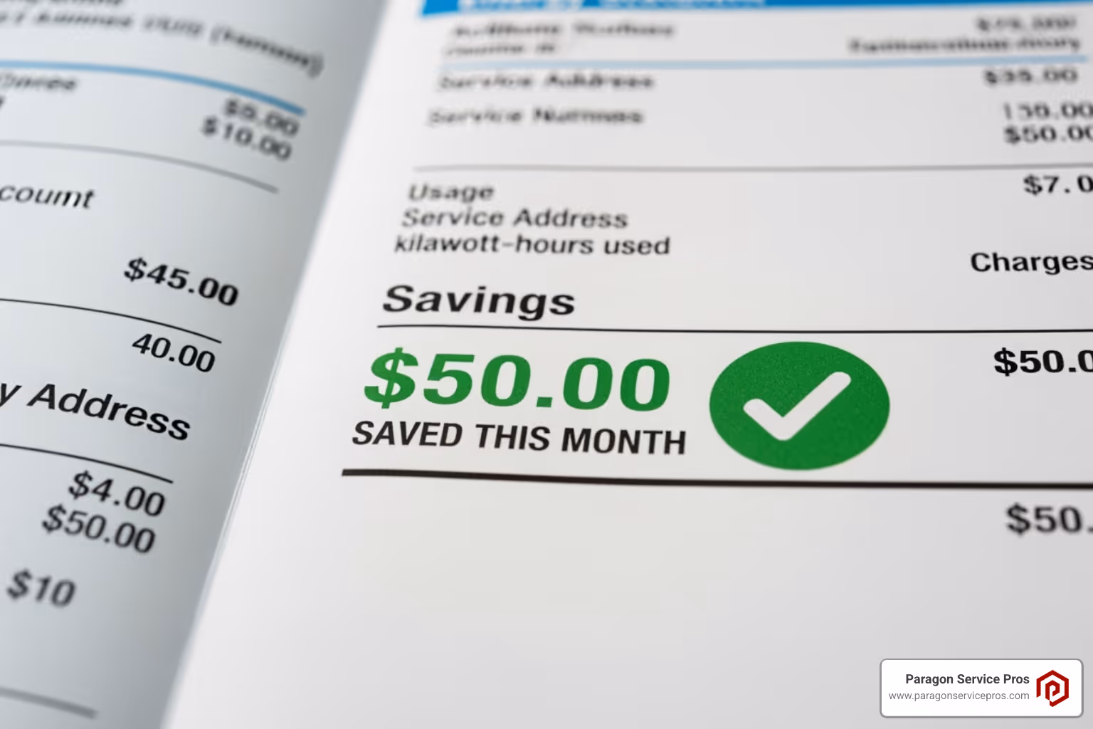 energy bill with savings highlighted - smart thermostat installation mesa, az