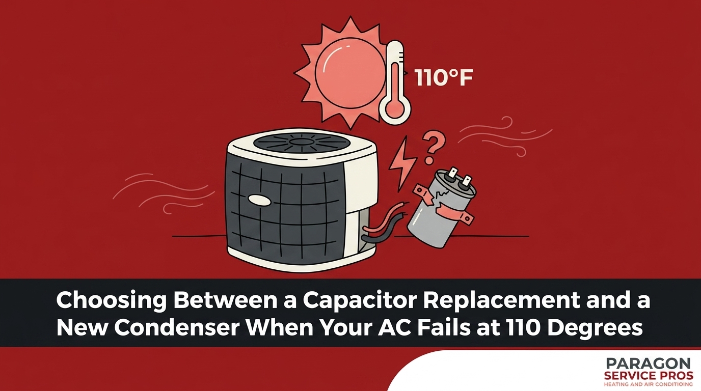 Choosing Between a Capacitor Replacement and a New Condenser When Your AC Fails at 110 Degrees