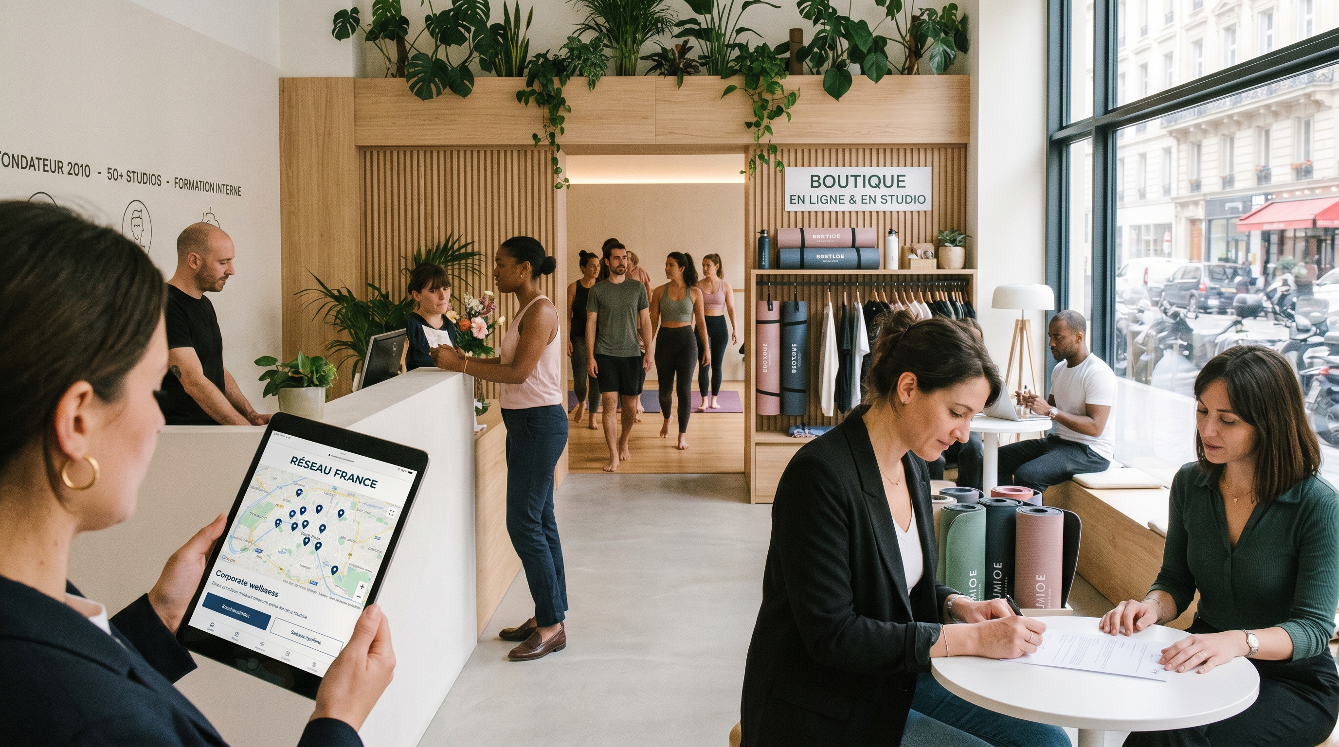 réseau de studios de yoga - illustration éditoriale 5