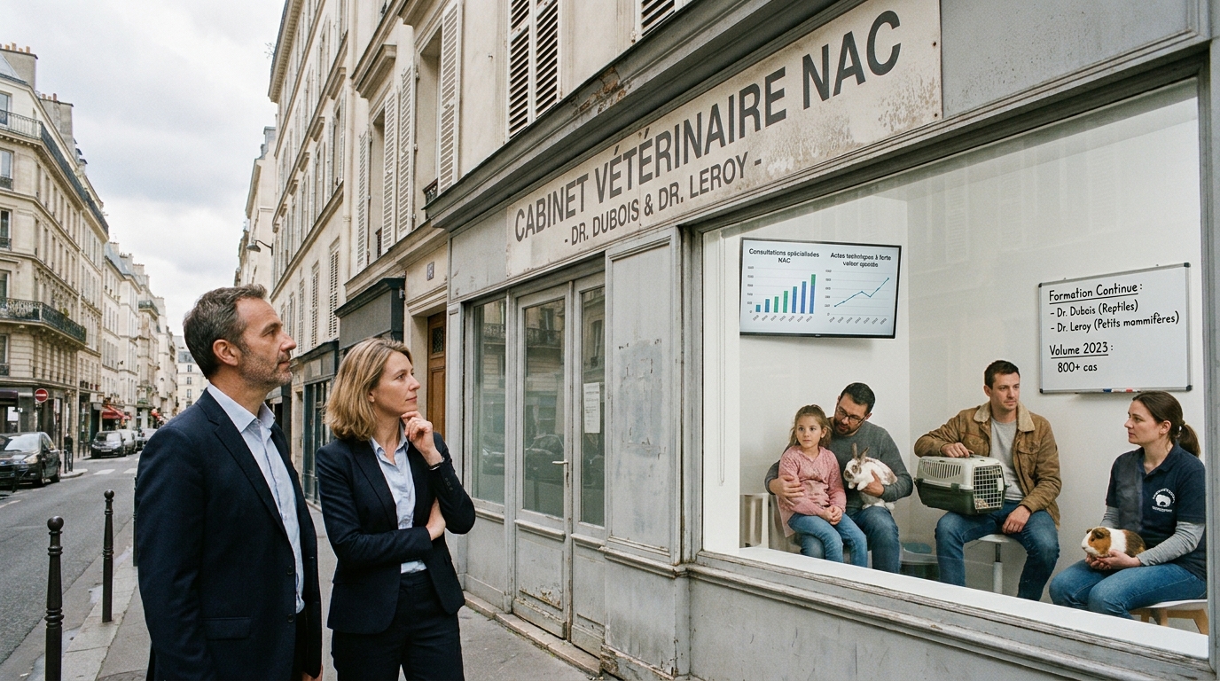 cabinet vétérinaire spécialisé NAC - illustration éditoriale 2