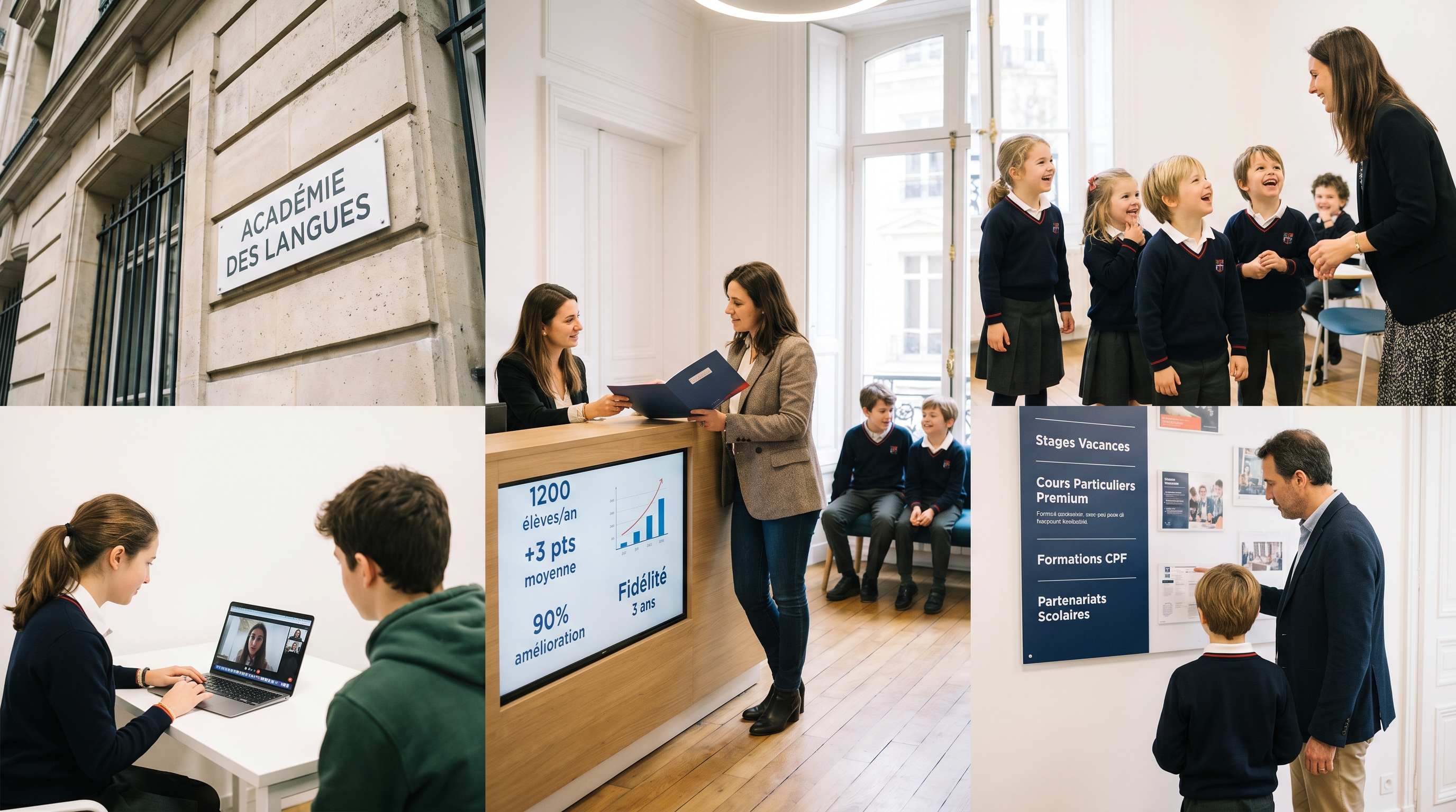 Illustration rebranding école de langue