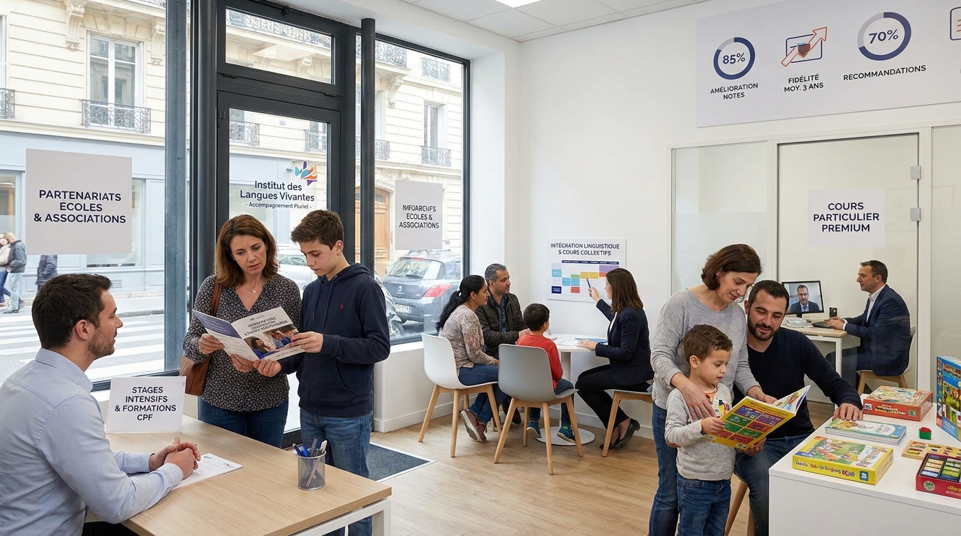 école de langue - illustration éditoriale 1