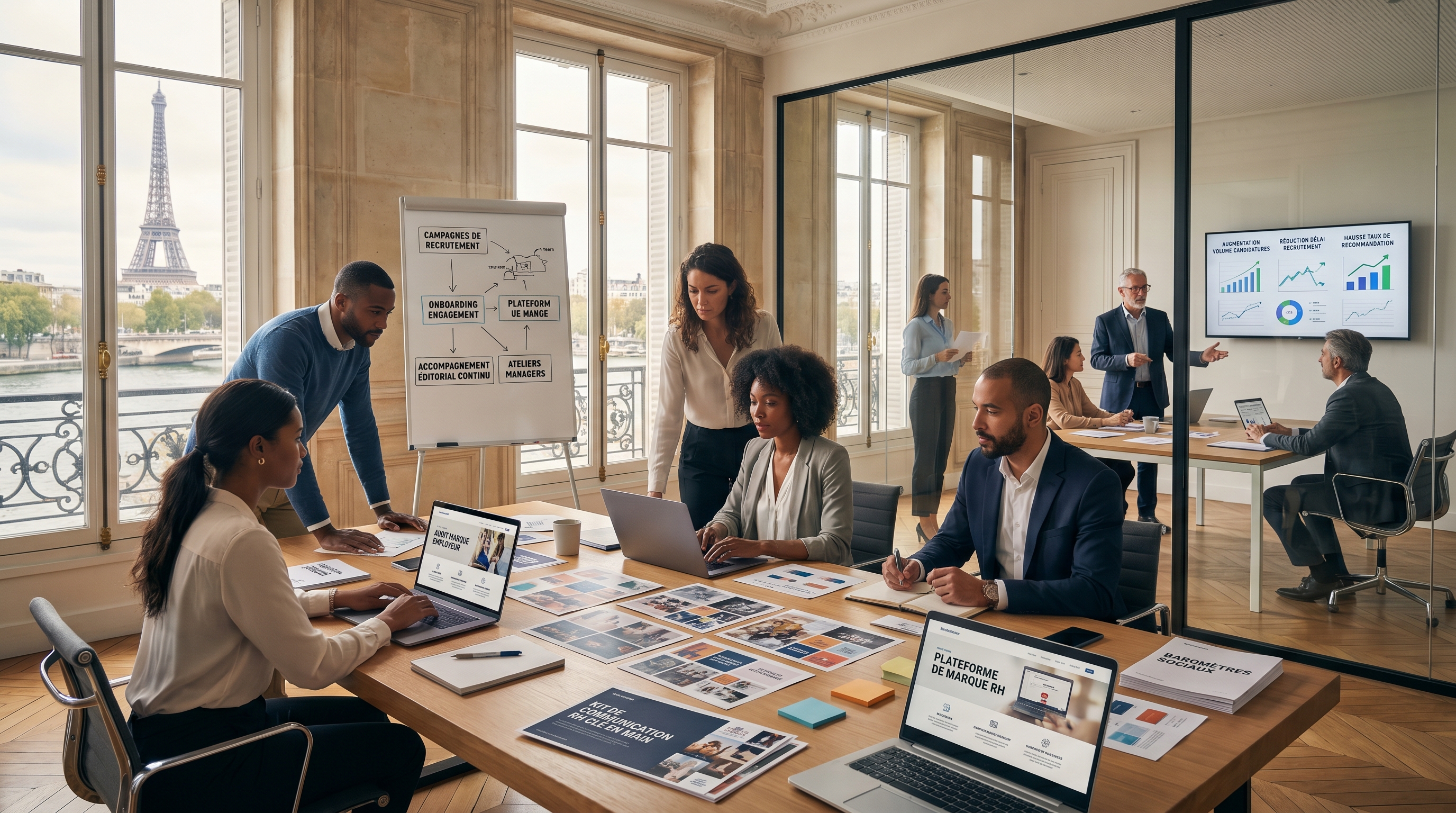 Illustration rebranding agence de communication rh