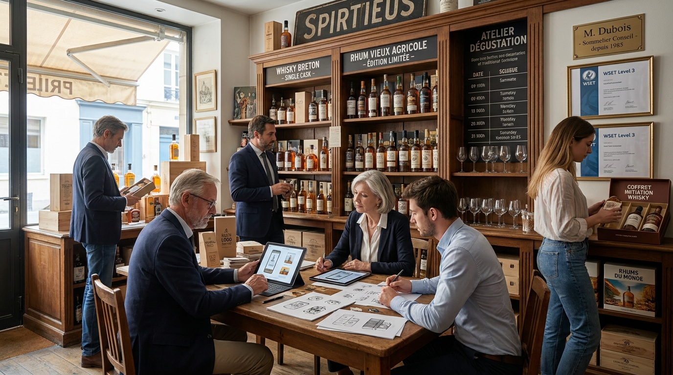 boutique de spiritueux - illustration éditoriale 2