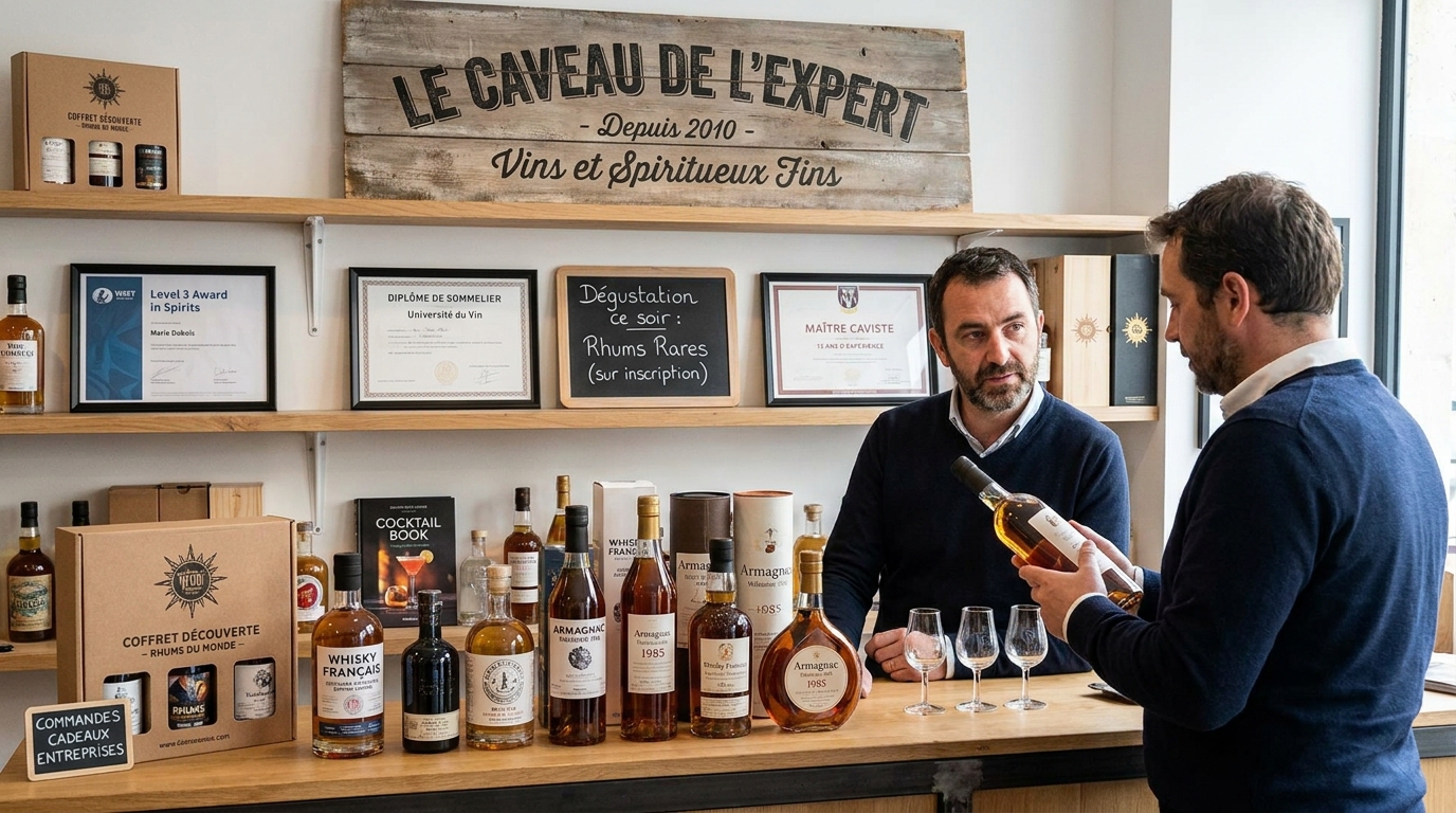 boutique de spiritueux - illustration éditoriale 3