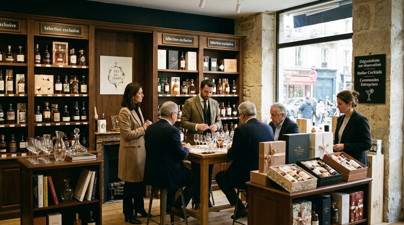 boutique de spiritueux - illustration éditoriale 5
