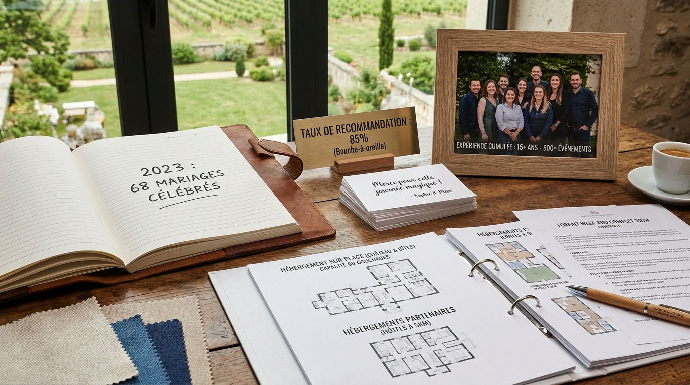 domaine de mariage - illustration éditoriale 3