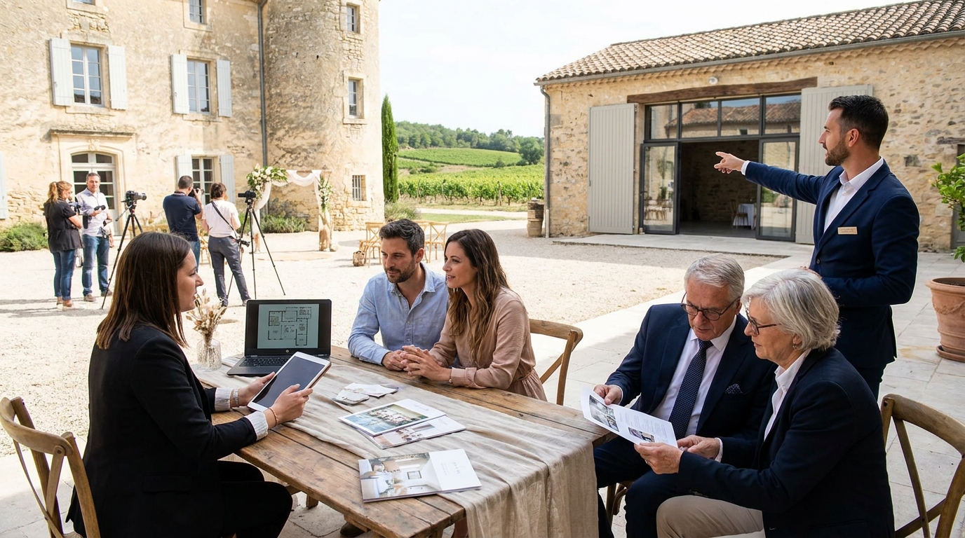 domaine de mariage - illustration éditoriale 1