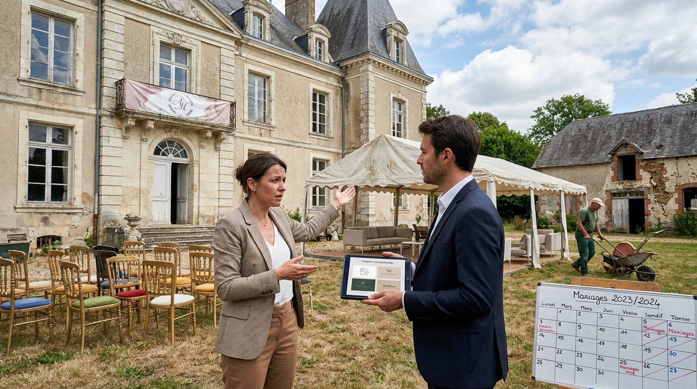 domaine de mariage - illustration éditoriale 2