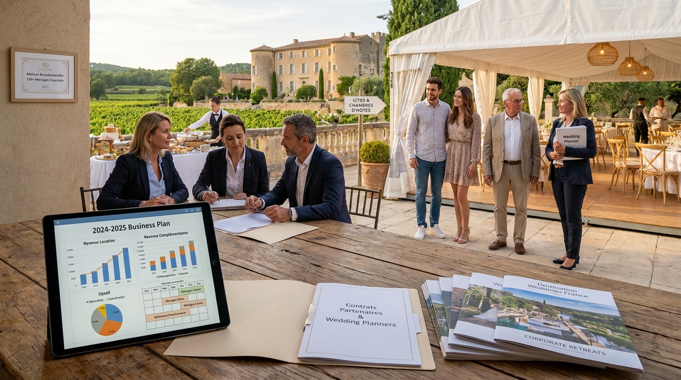 domaine de mariage - illustration éditoriale 5