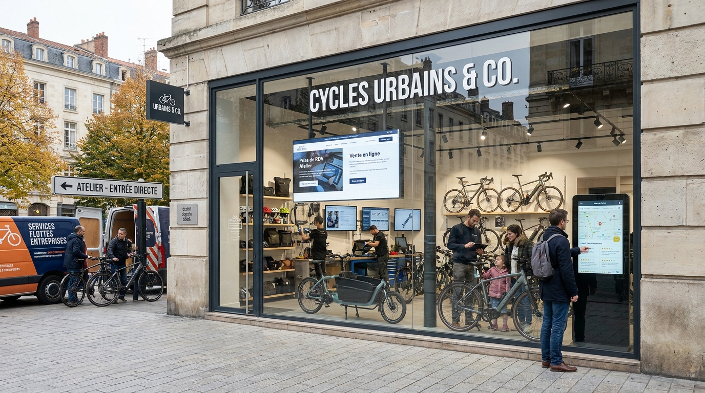 magasin de cycles - illustration éditoriale 4