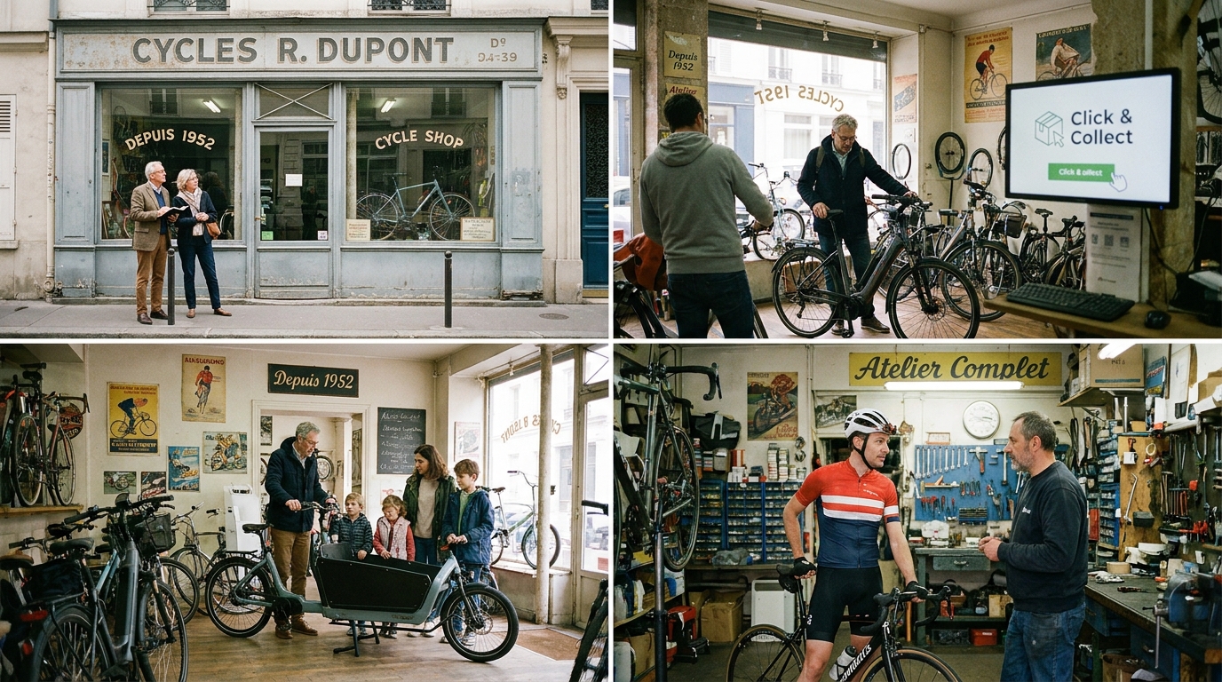 magasin de cycles - illustration éditoriale 2