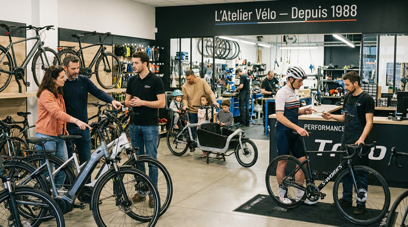 magasin de cycles - illustration éditoriale 1