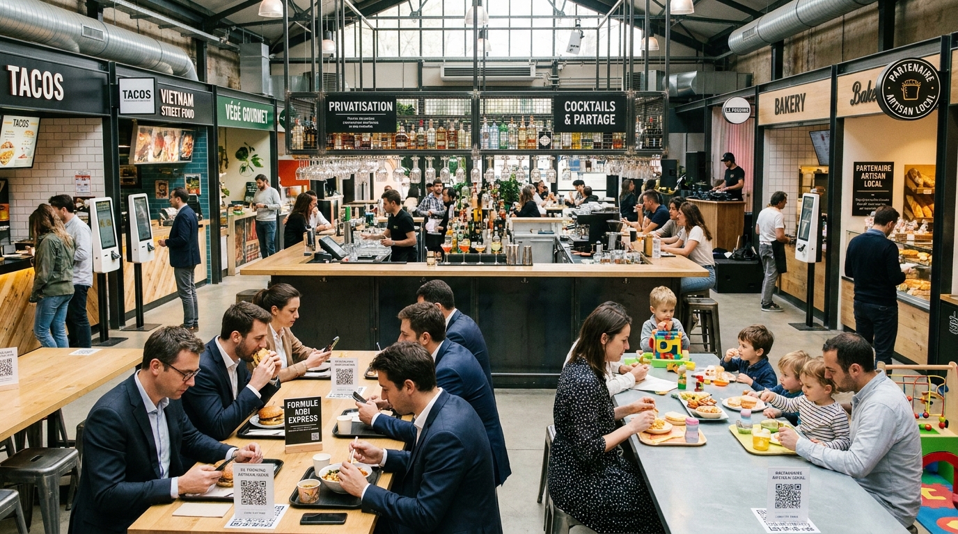 food court - illustration éditoriale 1