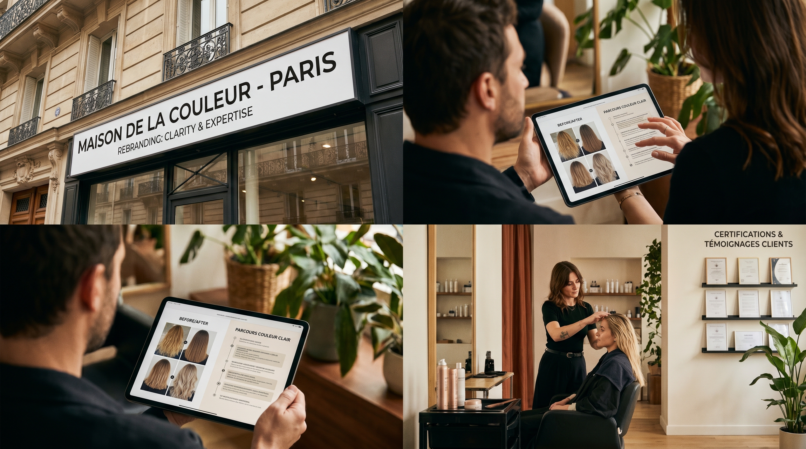 Illustration rebranding salon de coiffure couleur