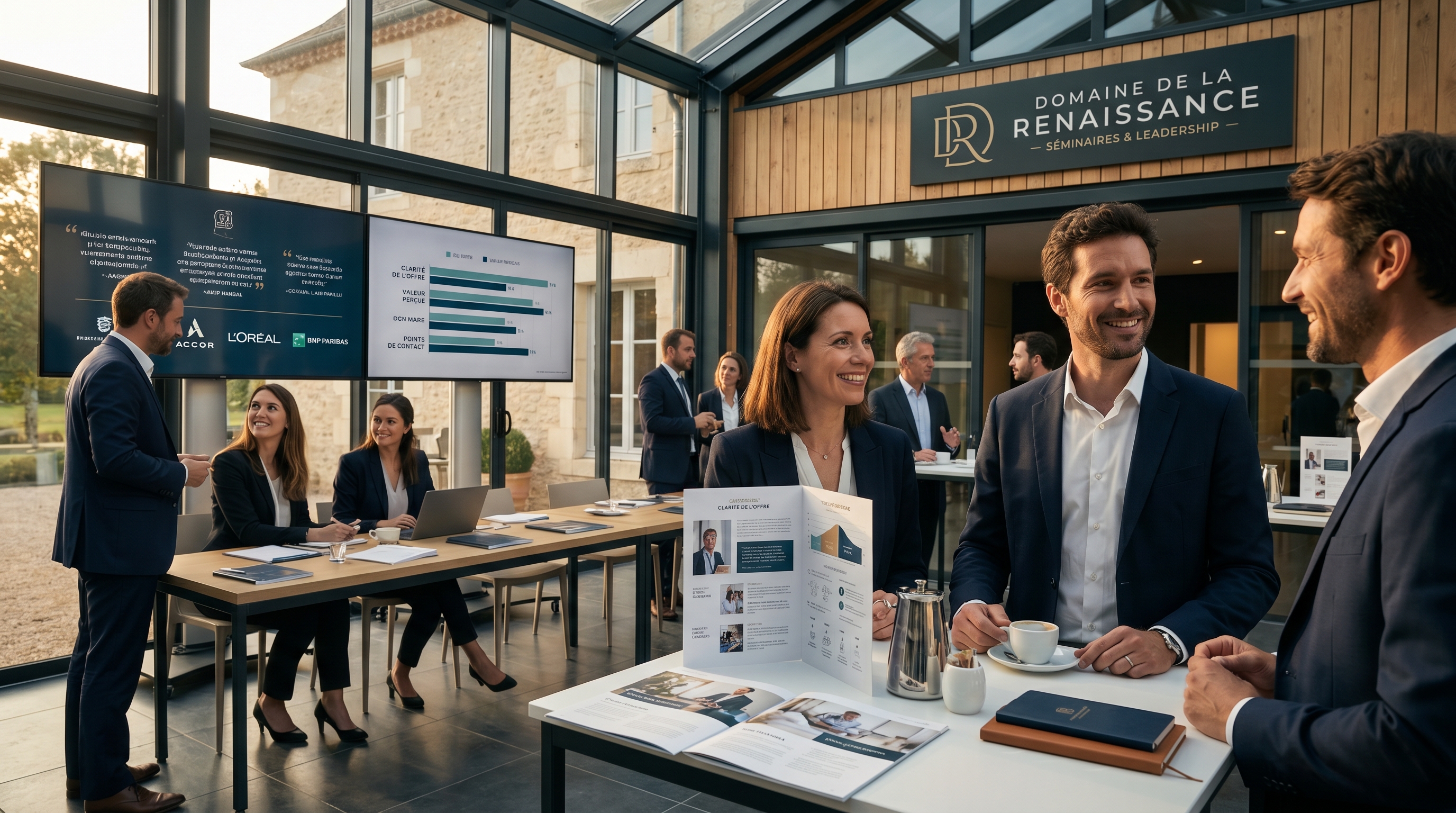 Illustration rebranding centre de séminaire