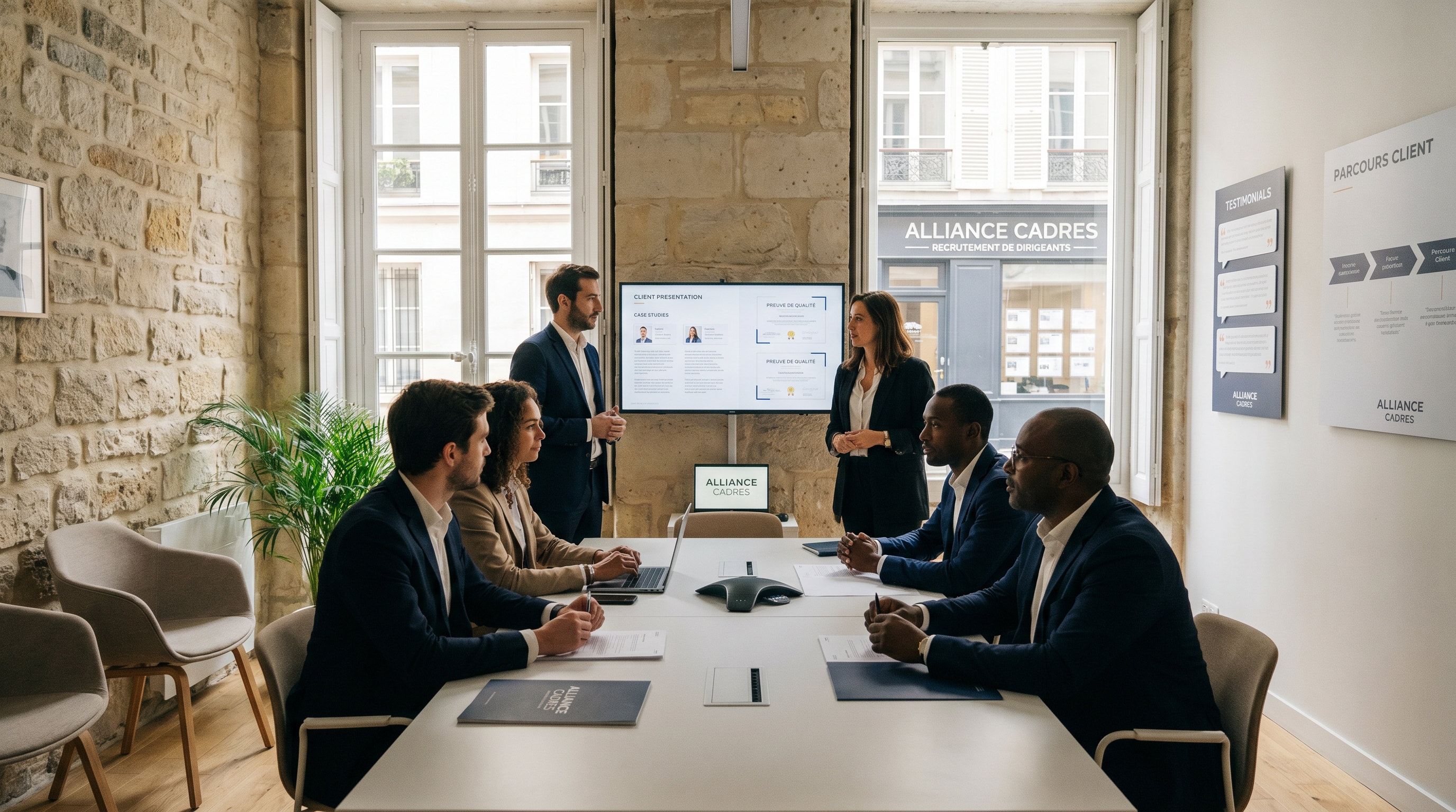 Illustration rebranding cabinet de recrutement cadres