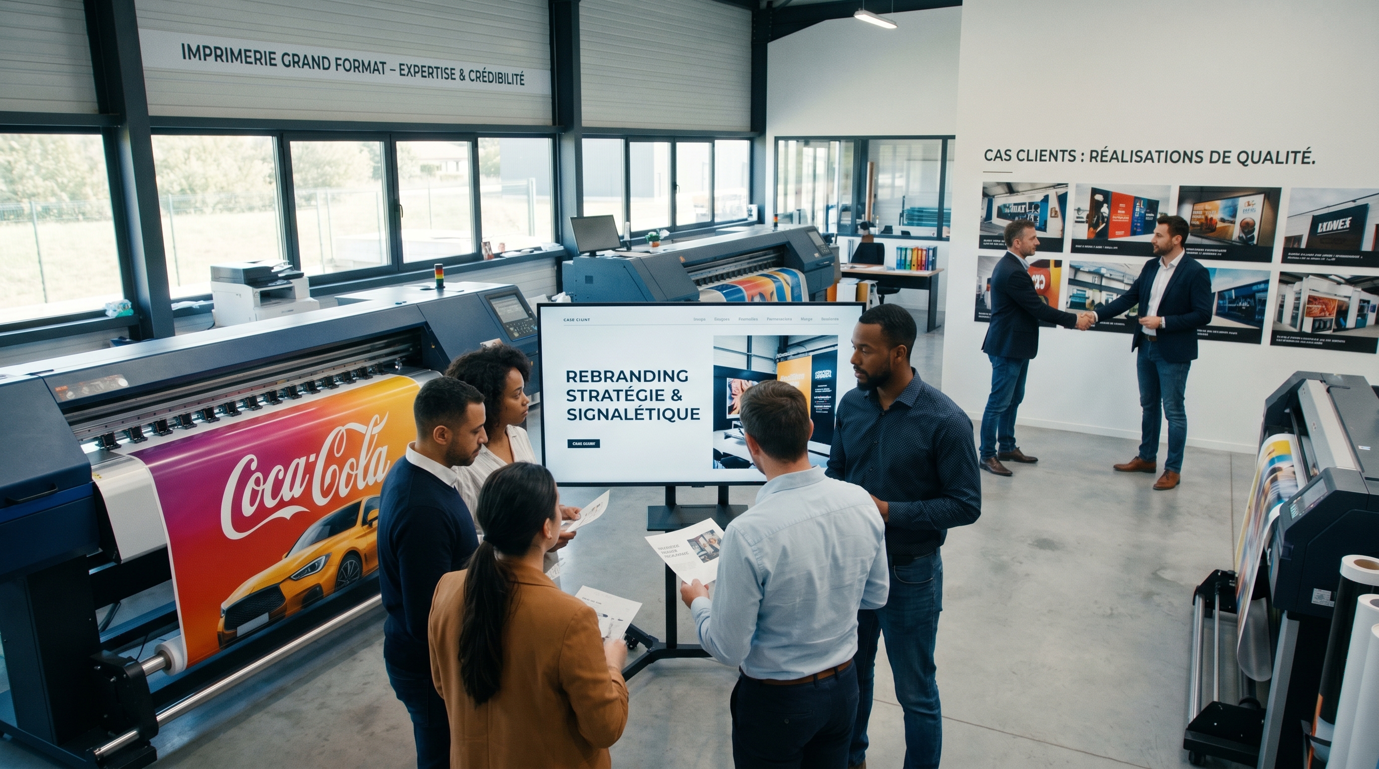 Illustration rebranding imprimerie grand format