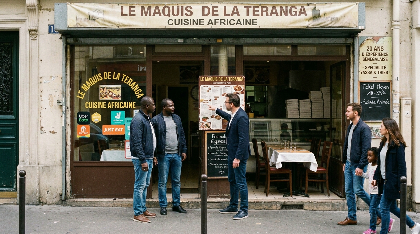 restaurant africain - illustration éditoriale 2