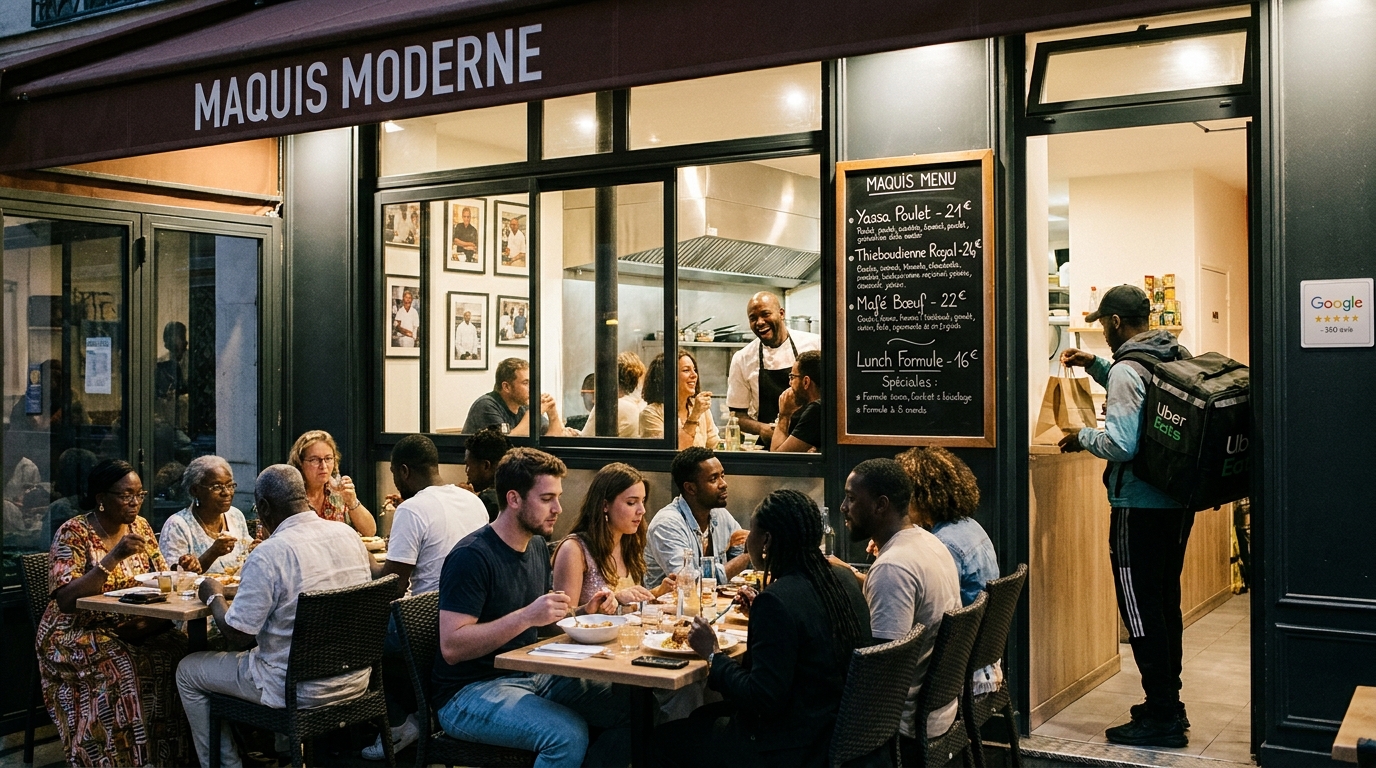 restaurant africain - illustration éditoriale 5