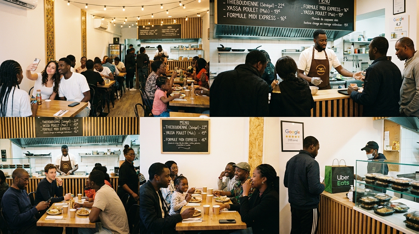 restaurant africain - illustration éditoriale 1