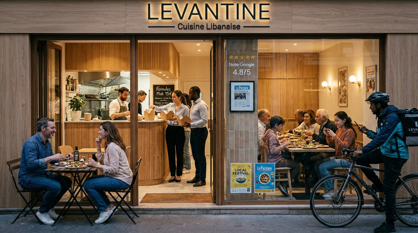 restaurant libanais - illustration éditoriale 1