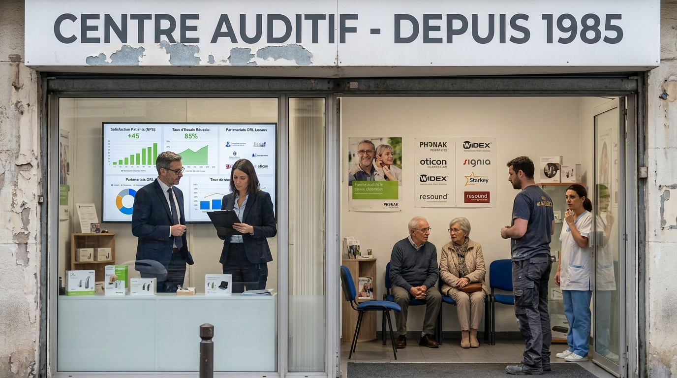 centre auditif - illustration éditoriale 2