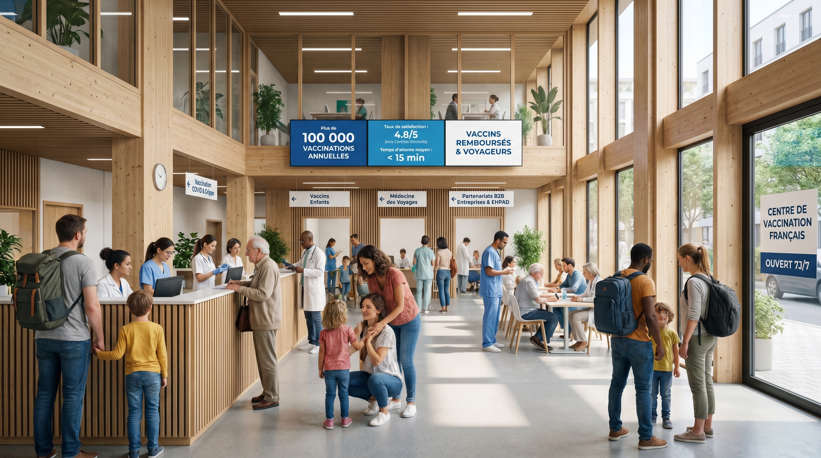 Illustration rebranding centre de vaccination