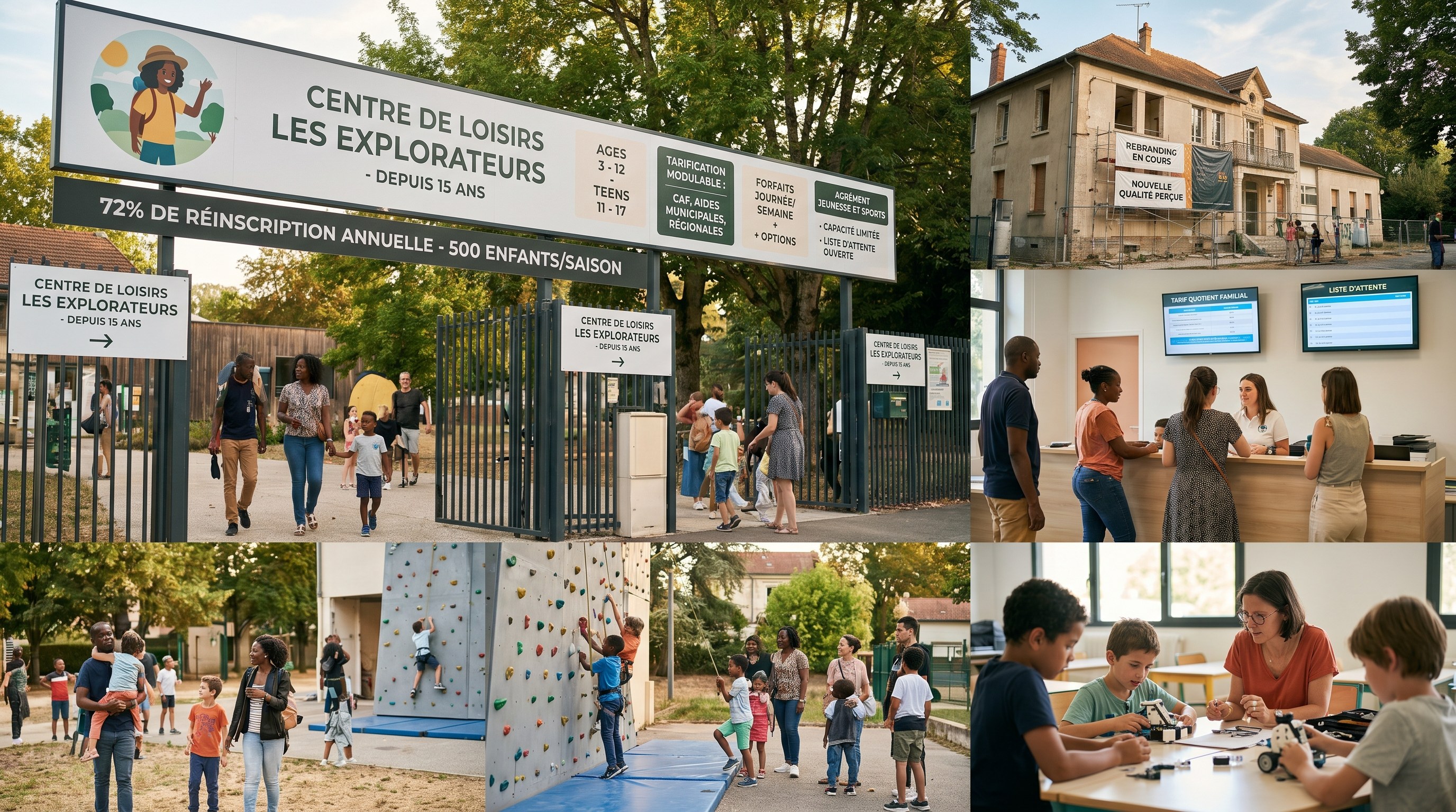 Illustration rebranding centre de loisirs vacances