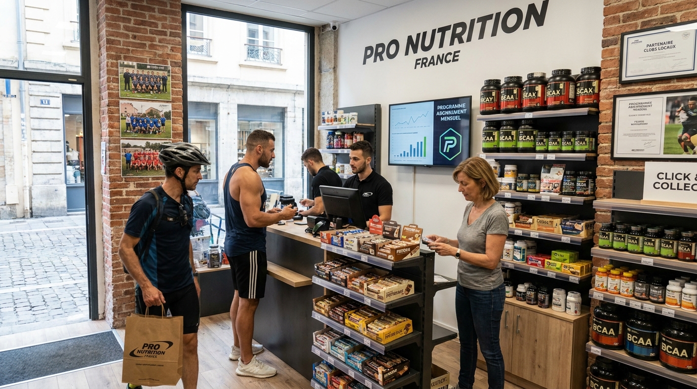 magasin de nutrition sportive - illustration éditoriale 5