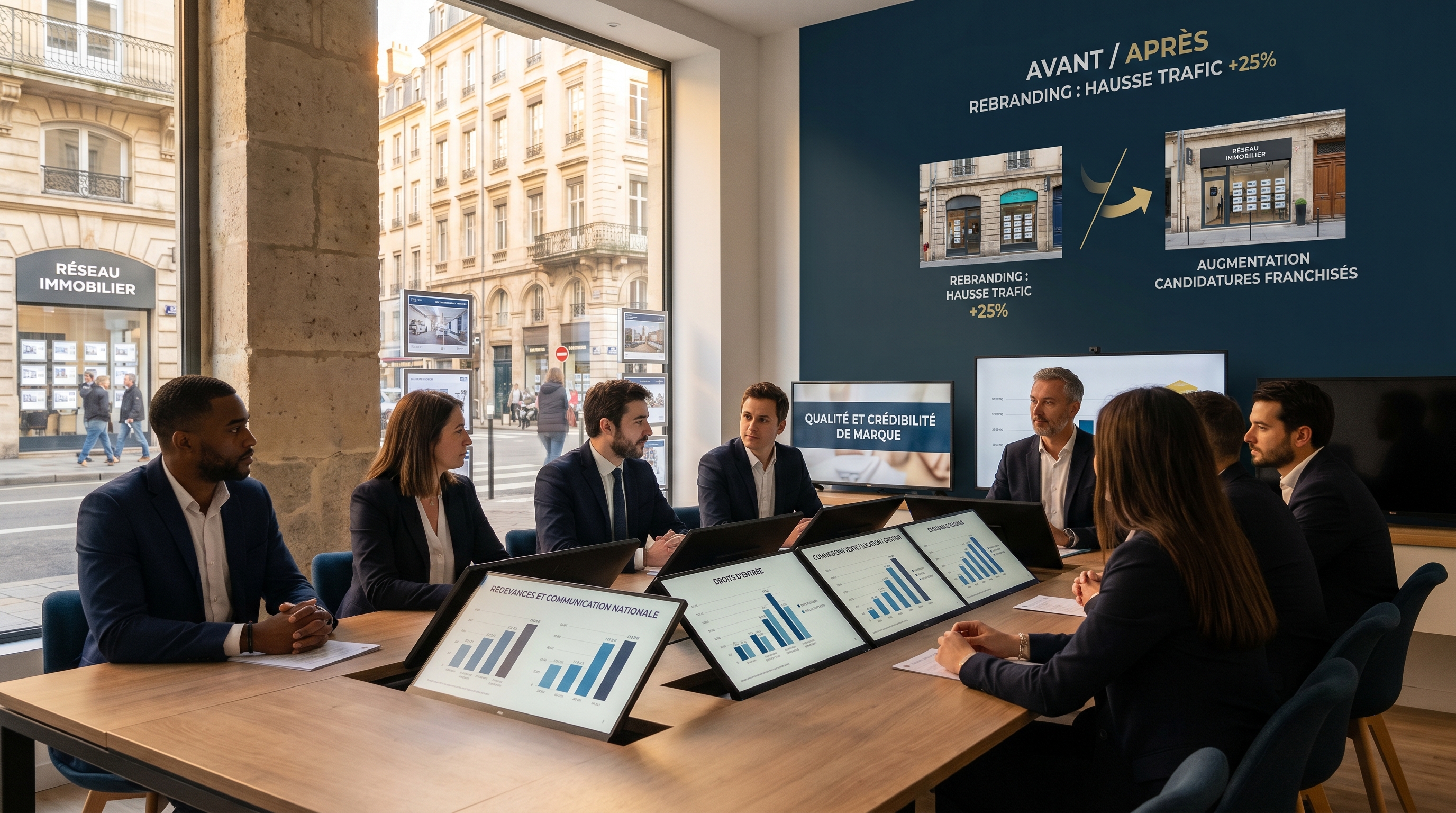 Illustration rebranding franchise immobilière