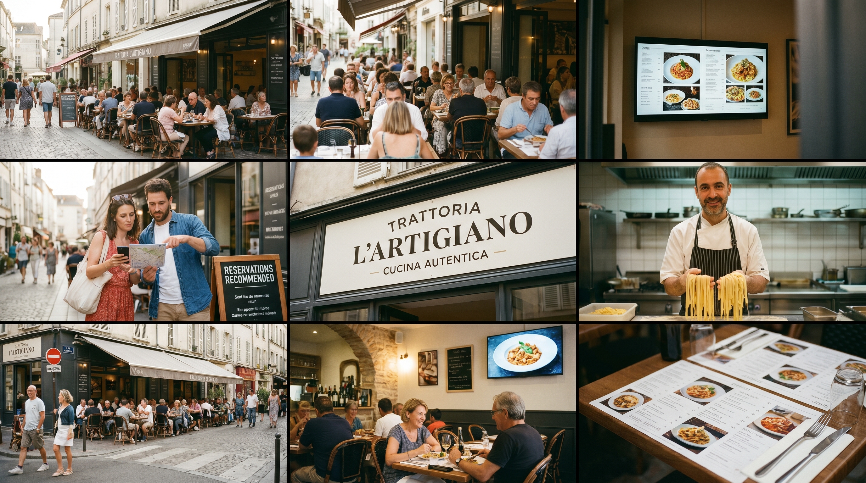 Illustration rebranding restaurant italien
