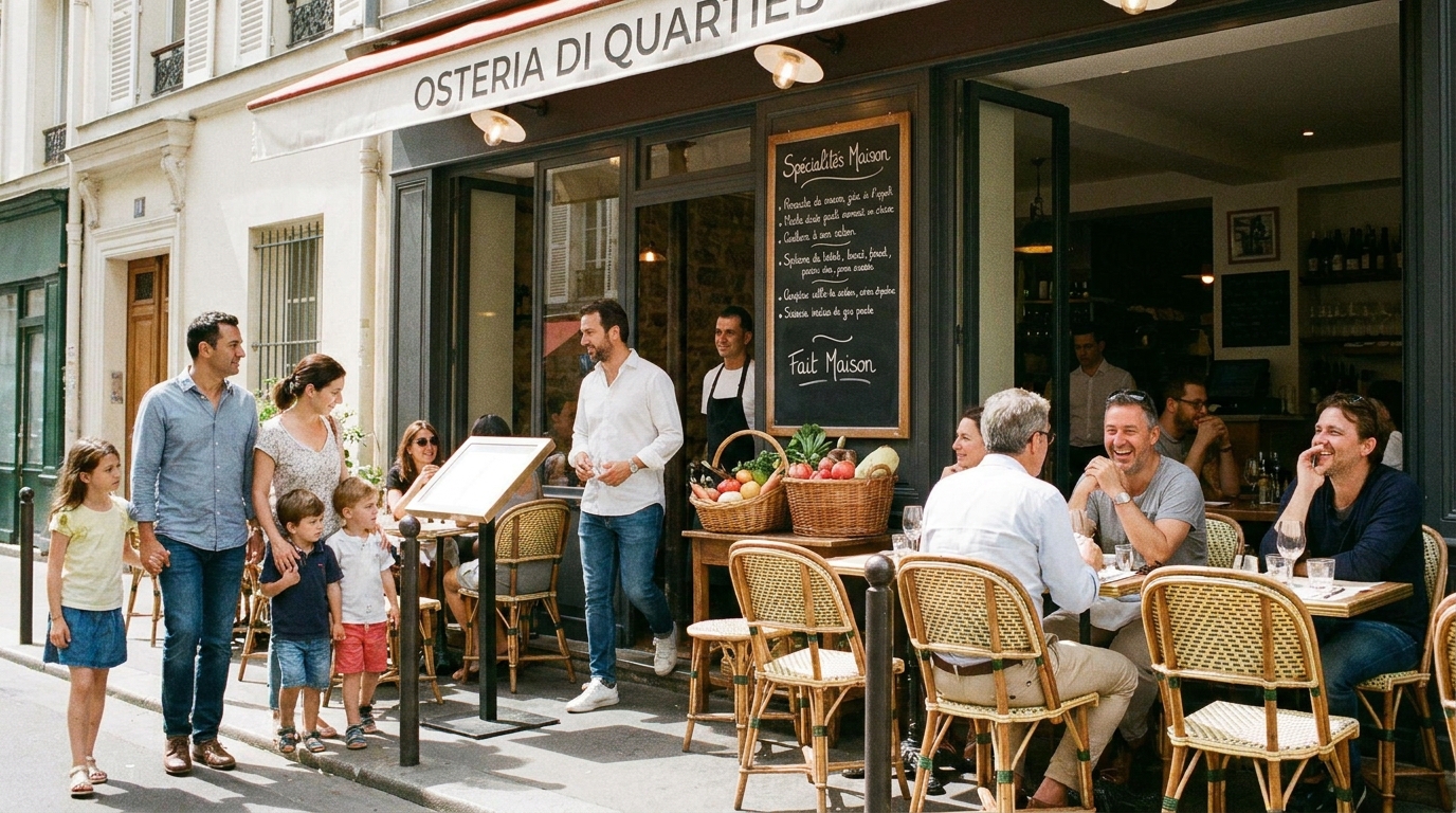 restaurant italien - illustration éditoriale 1