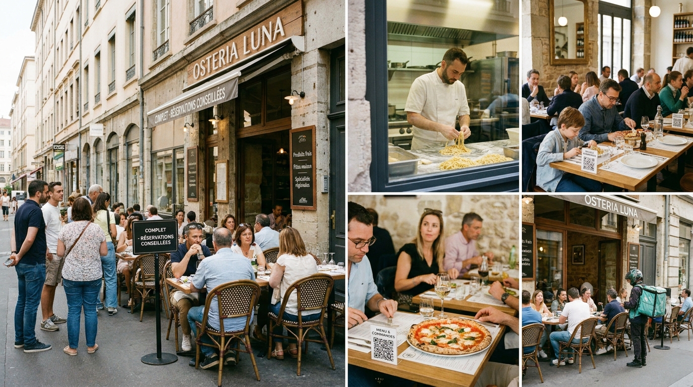 restaurant italien - illustration éditoriale 5