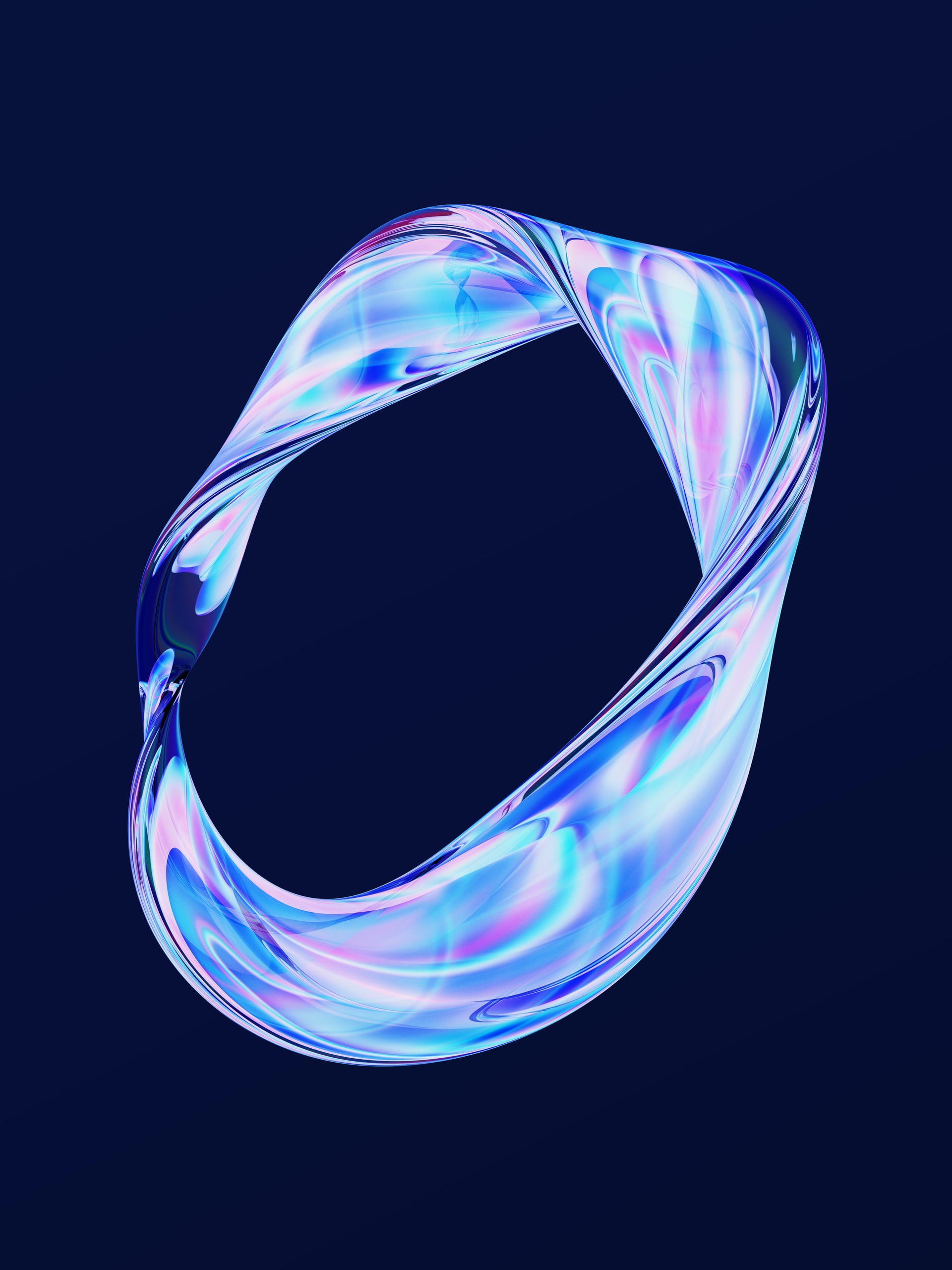 Blue abstract 3D ribbon with glowing textures, symbolizing clarity in capital markets.