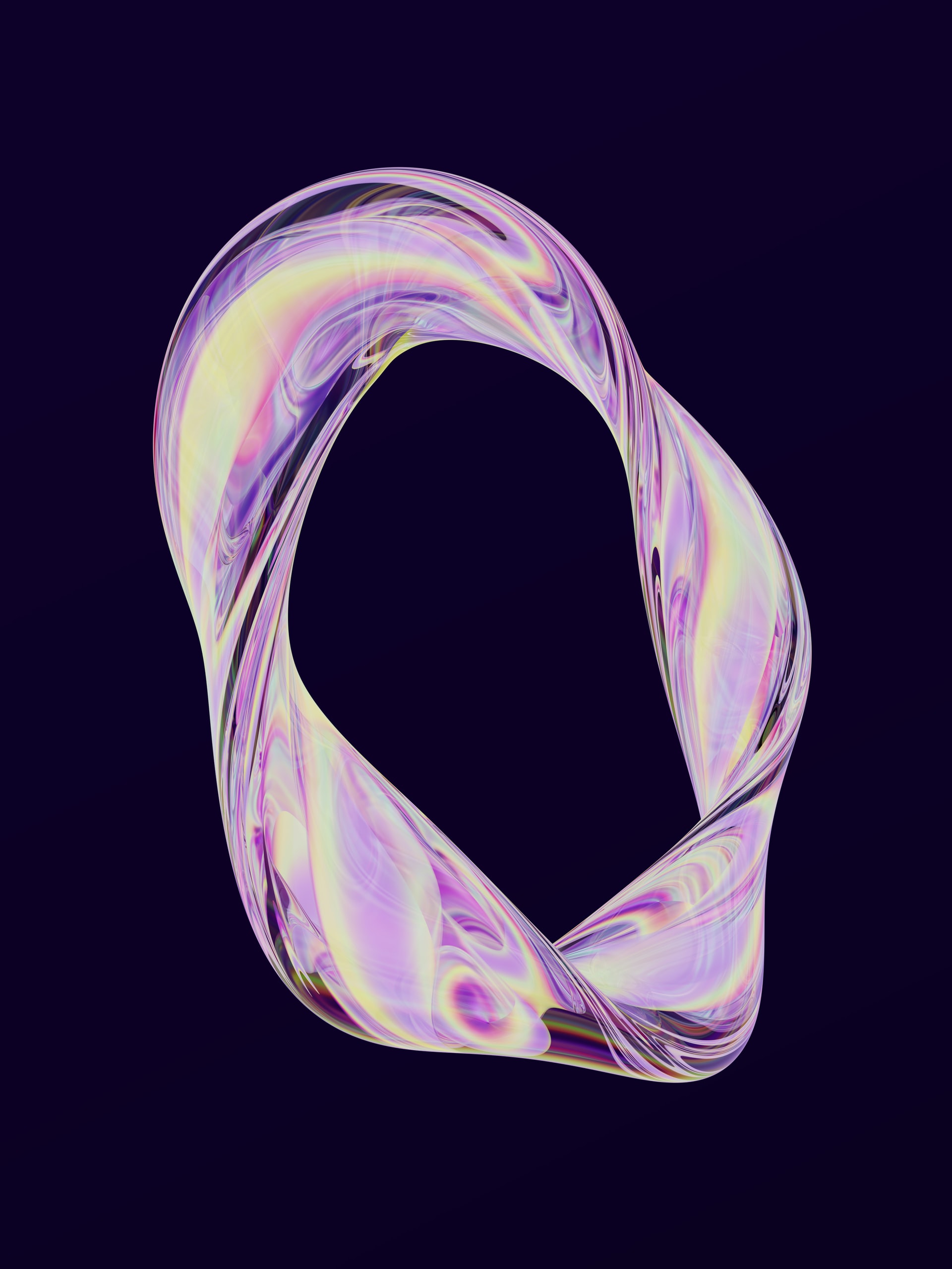 Abstract 3D loop design in purple tones, representing growth and financial flow.