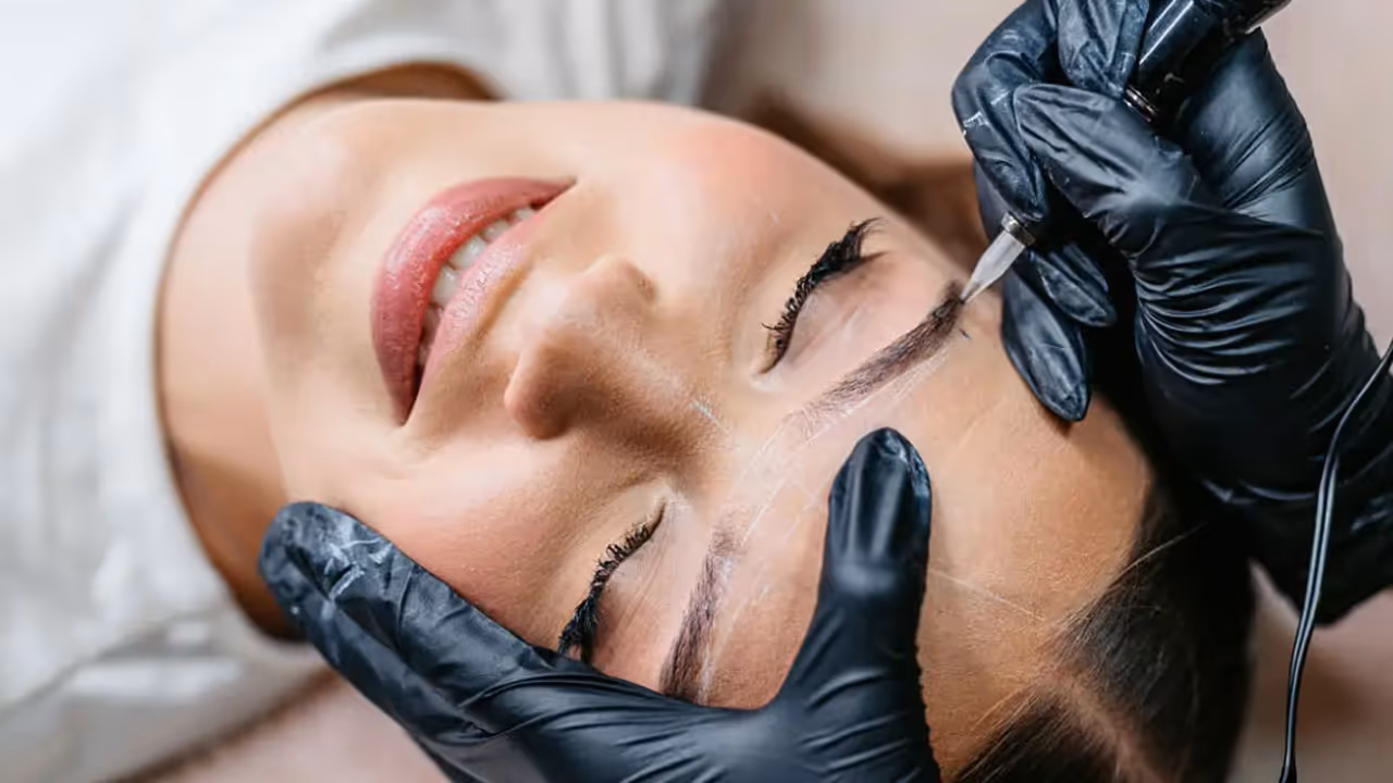 Eyebrow tinting and shaping treatment for natural beauty enhancement in Eagle Idaho spa.