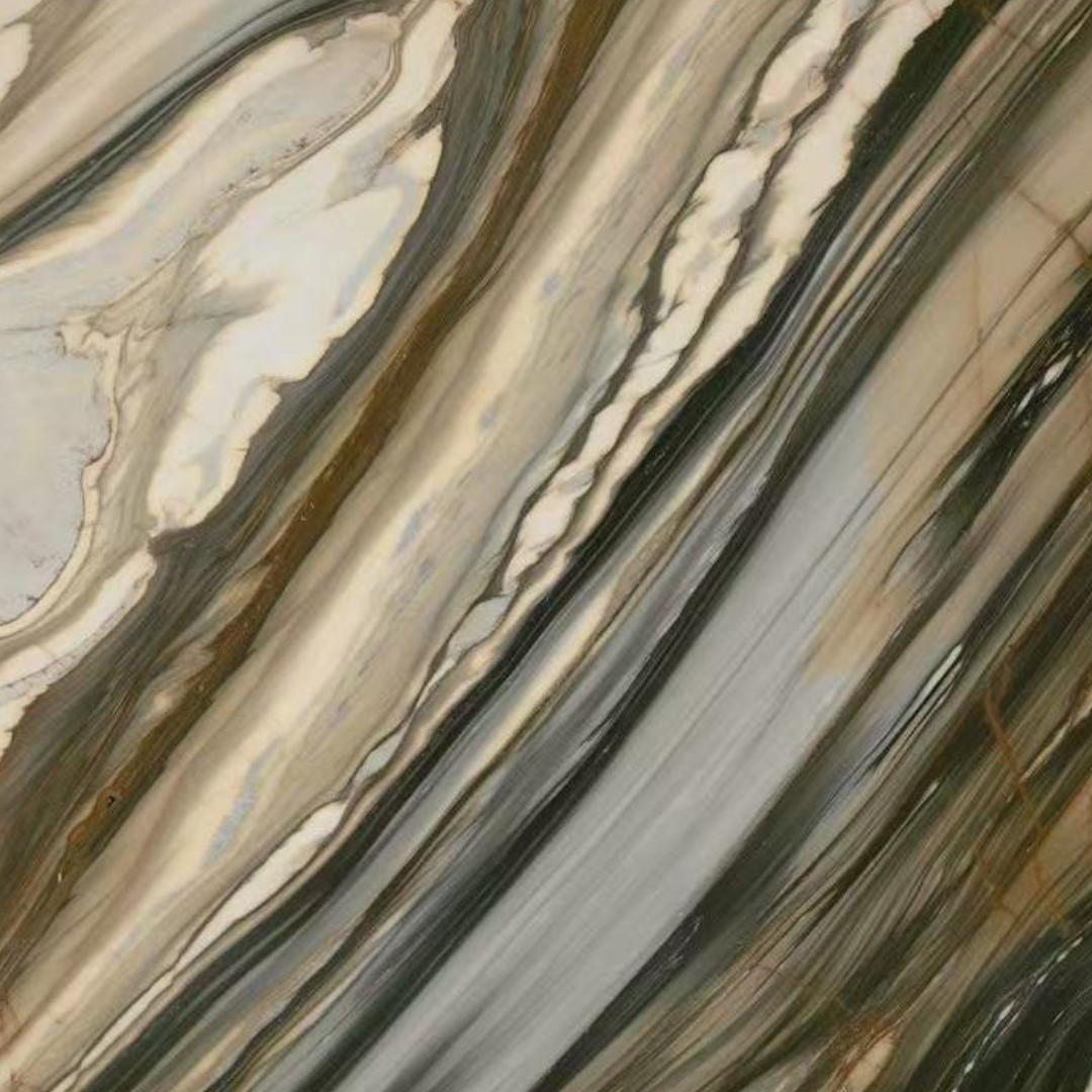 A bold and striking texture swatch of calacatta oyster marble