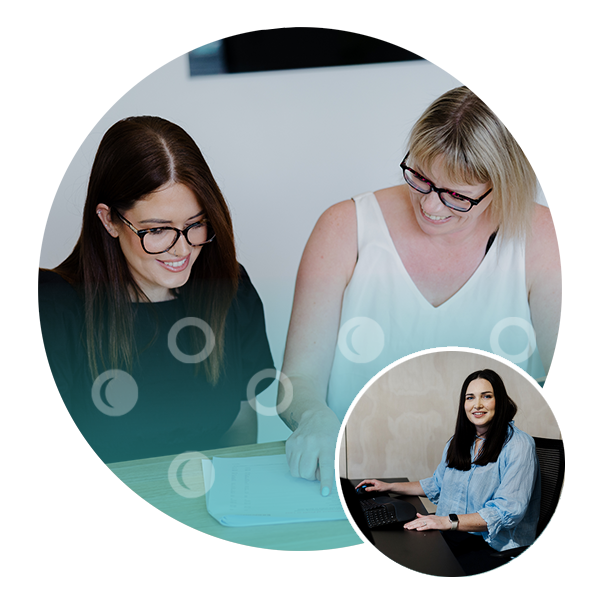 Innovative Advisory accountant going over a clients books.