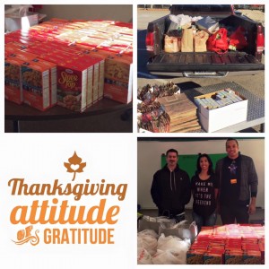 Cydcor voluteers collect food and deliver them to families in need for Thanksgiving 2015.