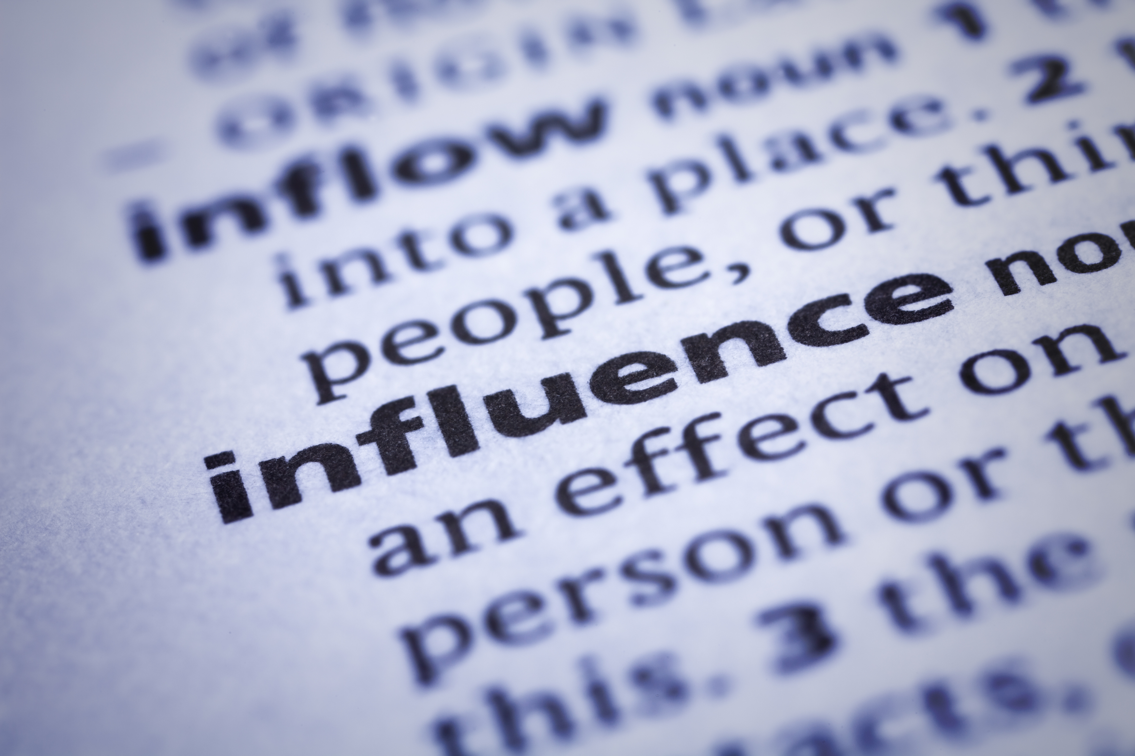 Influence: Dictionary close up