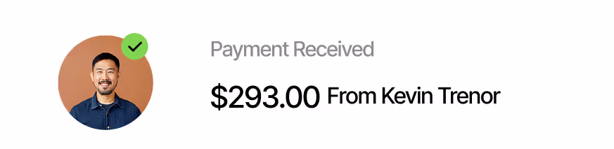 Payment received popup v2