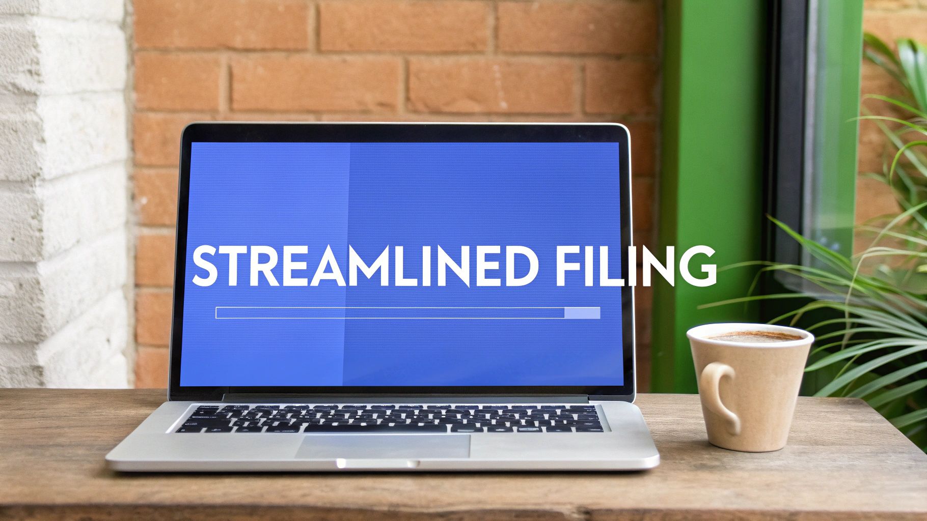 A digital interface showing a streamlined, user-friendly business incorporation process on a tablet.